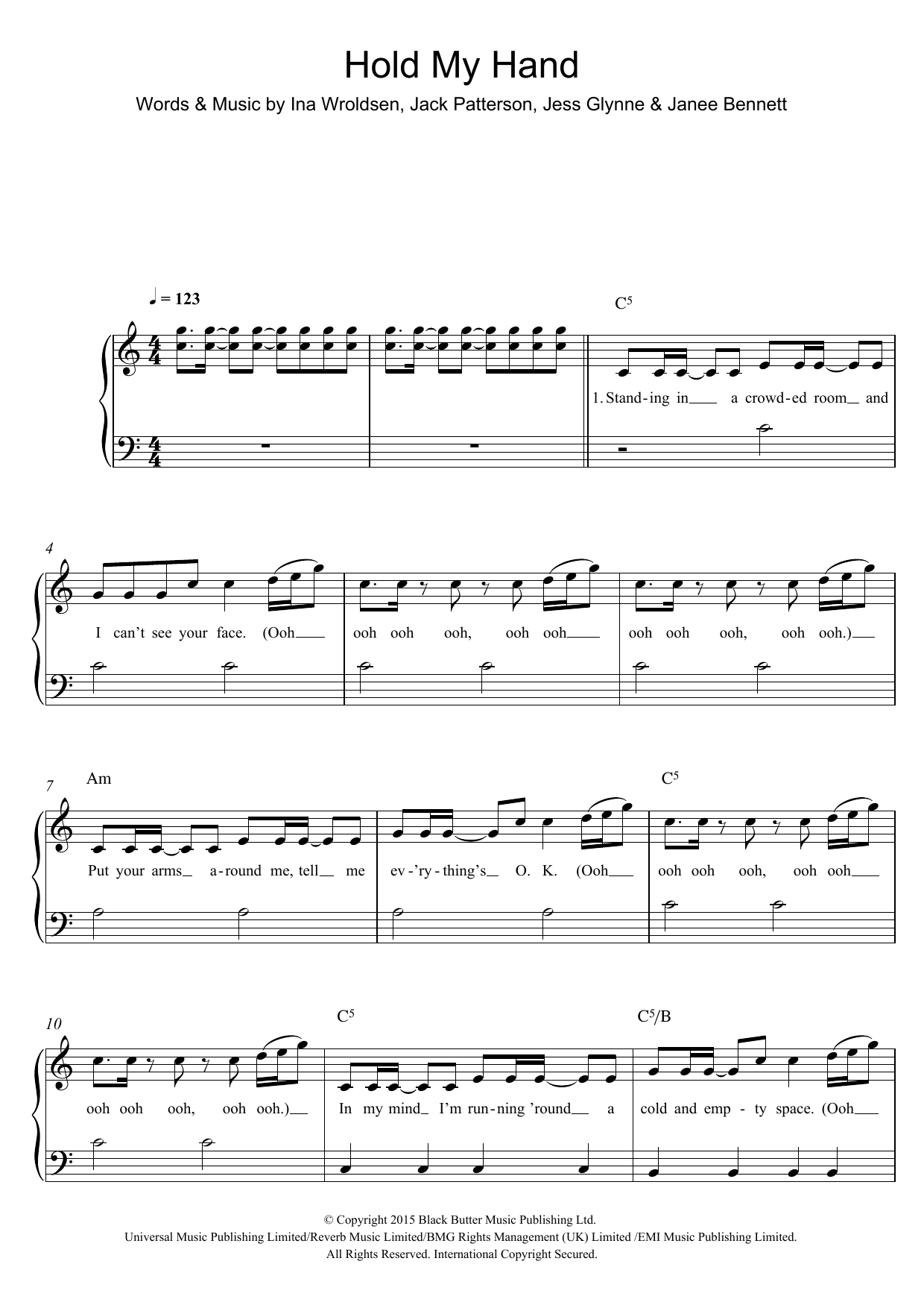 Jess Glynne Hold My Hand sheet music notes and chords. Download Printable PDF.