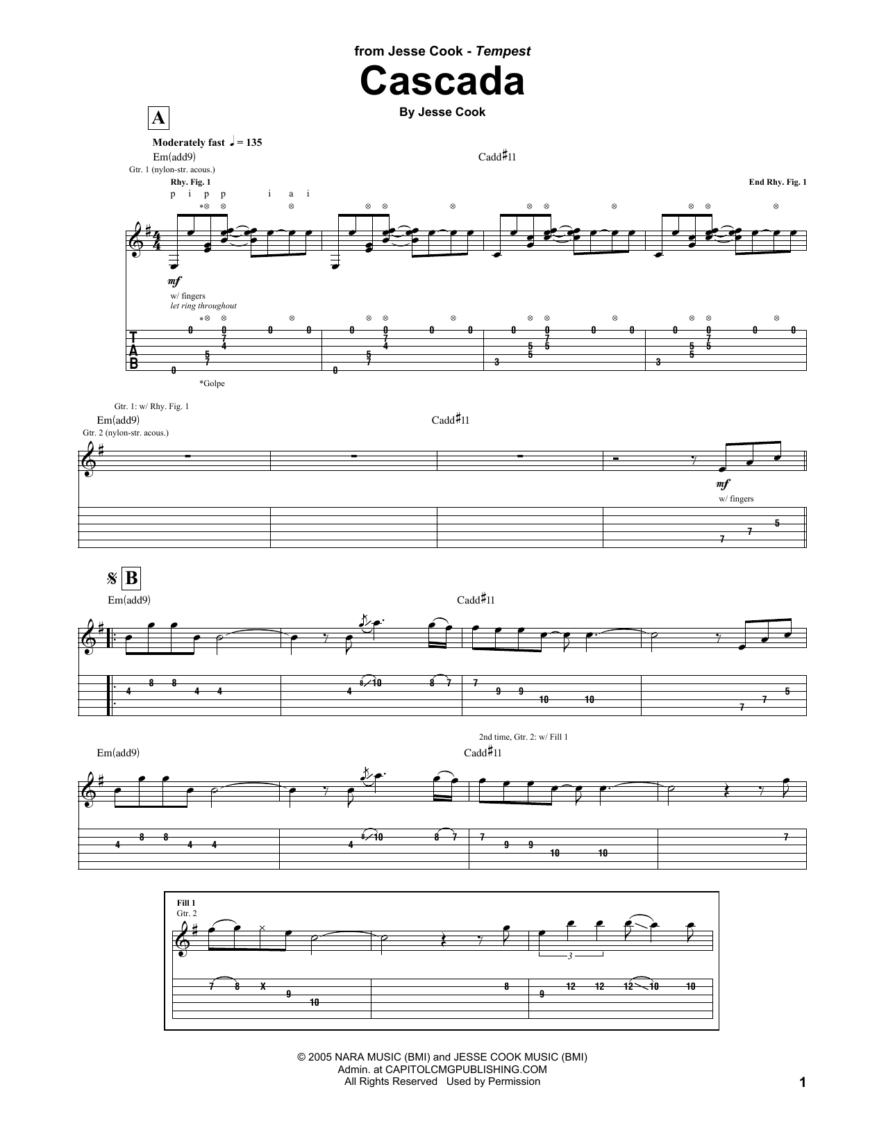 Learn to play Jesse Cook Cascada sheet music for Guitar Tab in minutes. Price: 7.8900$ Jesse Cook Cascada sheet music notes and chords arranged for Guitar Tab
