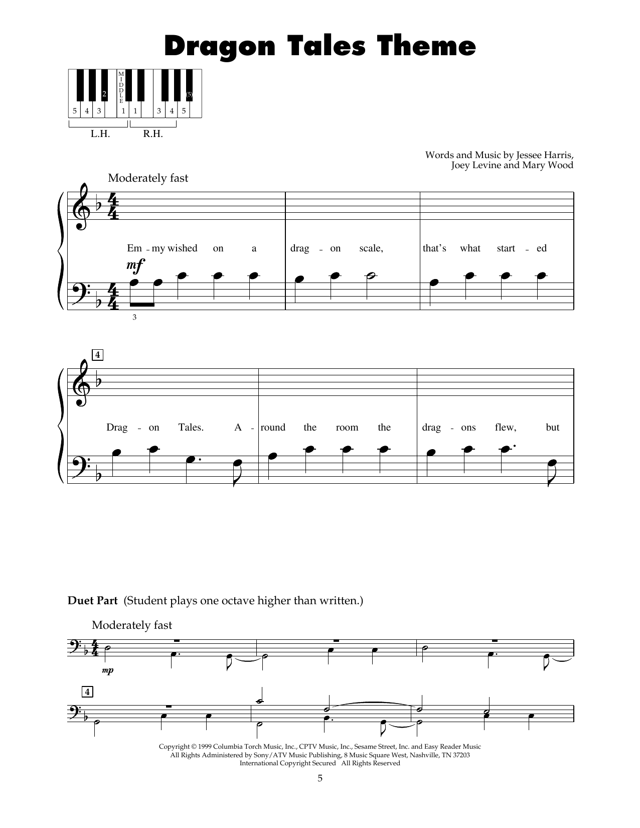 Jessee Harris Dragon Tales Theme sheet music notes and chords. Download Printable PDF.