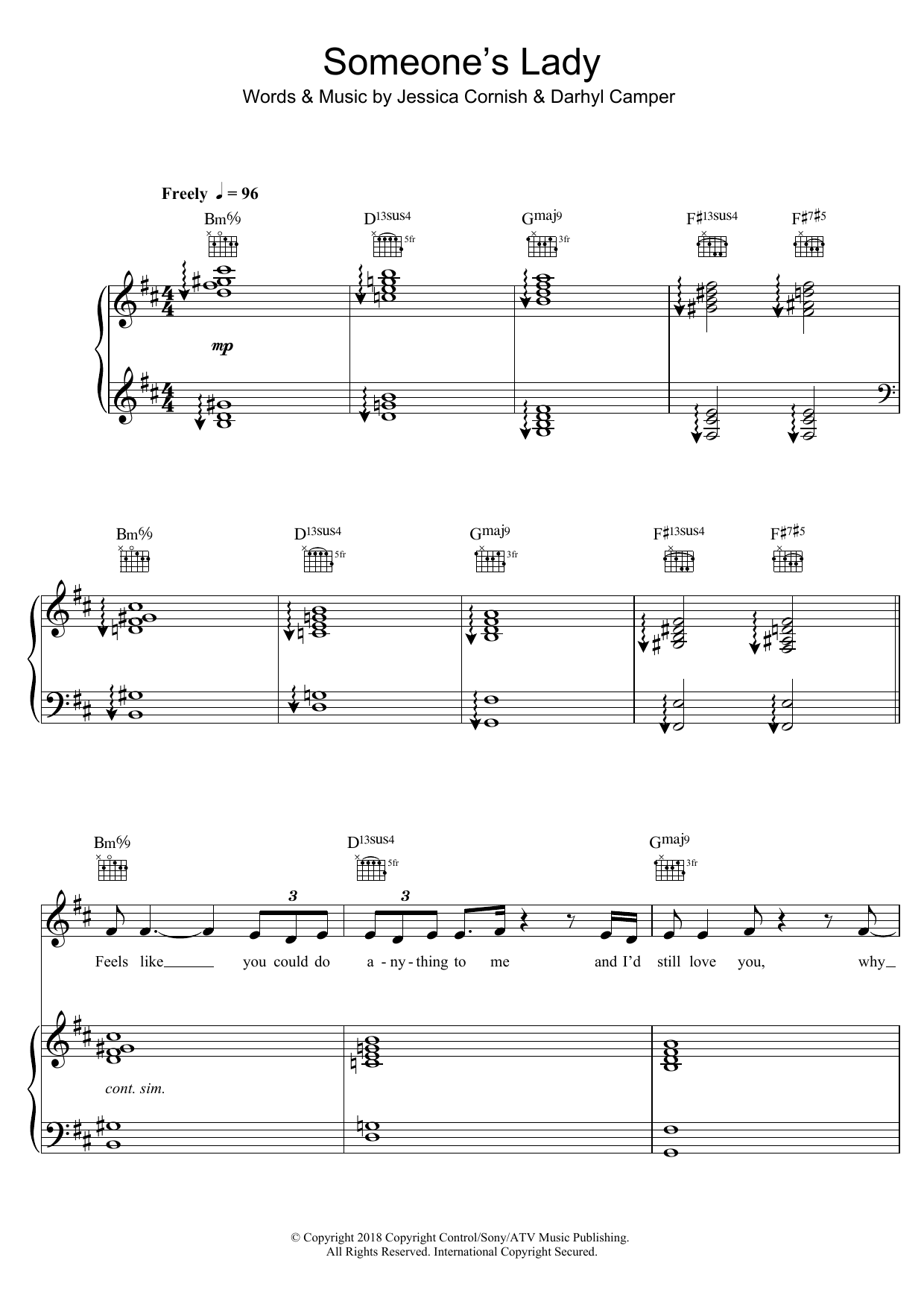 Learn to play Jessie J Someone's Lady sheet music for Piano, Vocal & Guitar Chords in minutes. Price: 7.8900$ Jessie J Someone's Lady sheet music notes and chords arranged for Piano, Vocal & Guitar Chords