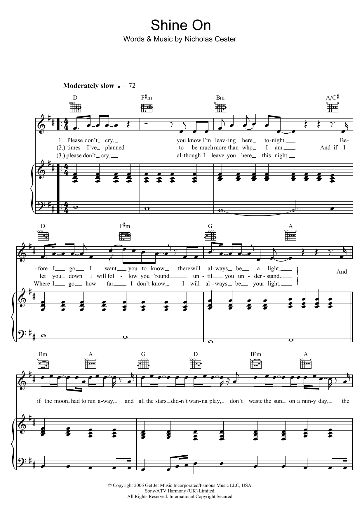 Learn to play Jet Shine On sheet music for Piano, Vocal & Guitar Chords in minutes. Price: 7.8900$ Jet Shine On sheet music notes and chords arranged for Piano, Vocal & Guitar Chords