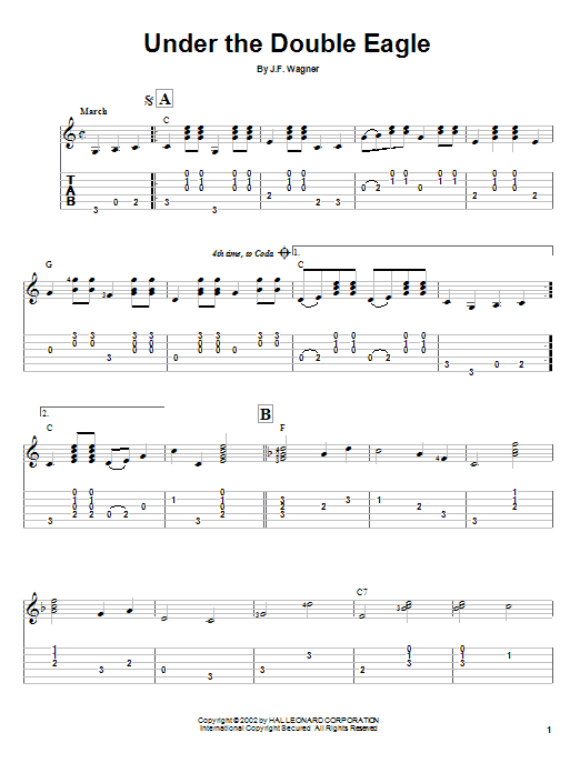 J.F. Wagner Under The Double Eagle sheet music notes and chords. Download Printable PDF.