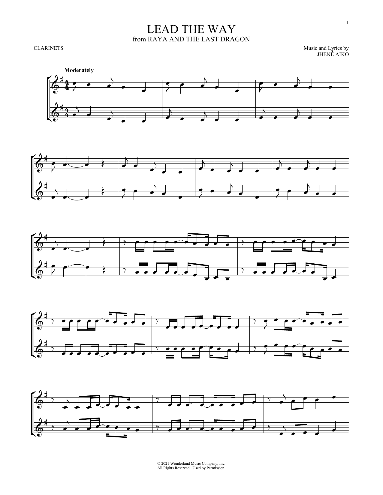 Jhené Aiko Lead The Way (from Disney's Raya And The Last Dragon) sheet music notes and chords. Download Printable PDF.