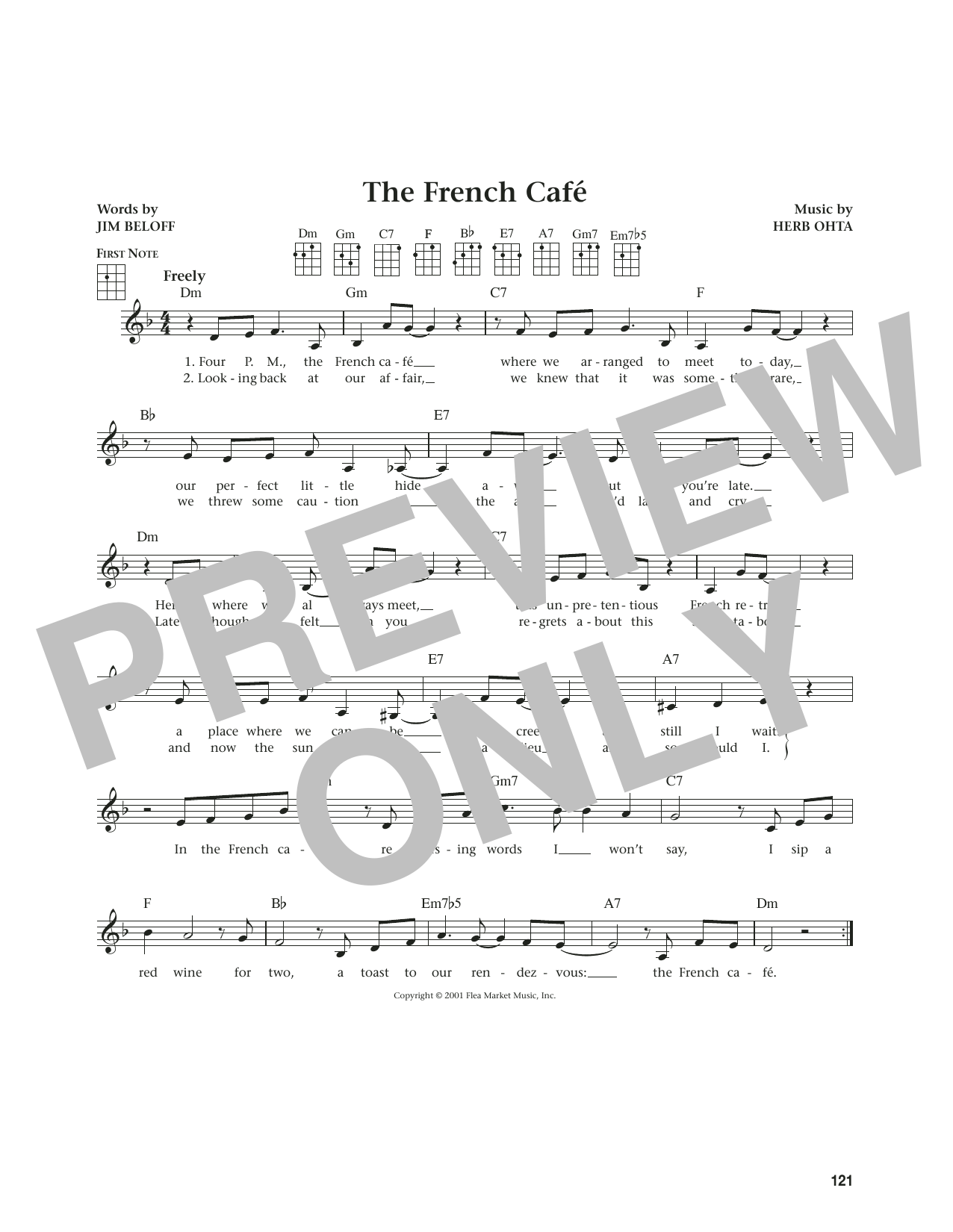 Jim Beloff The French Café (from The Daily Ukulele) sheet music notes and chords. Download Printable PDF.