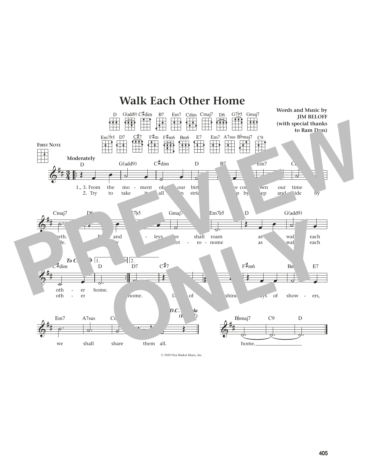 Jim Beloff Walk Each Other Home (from The Daily Ukulele) sheet music notes and chords. Download Printable PDF.