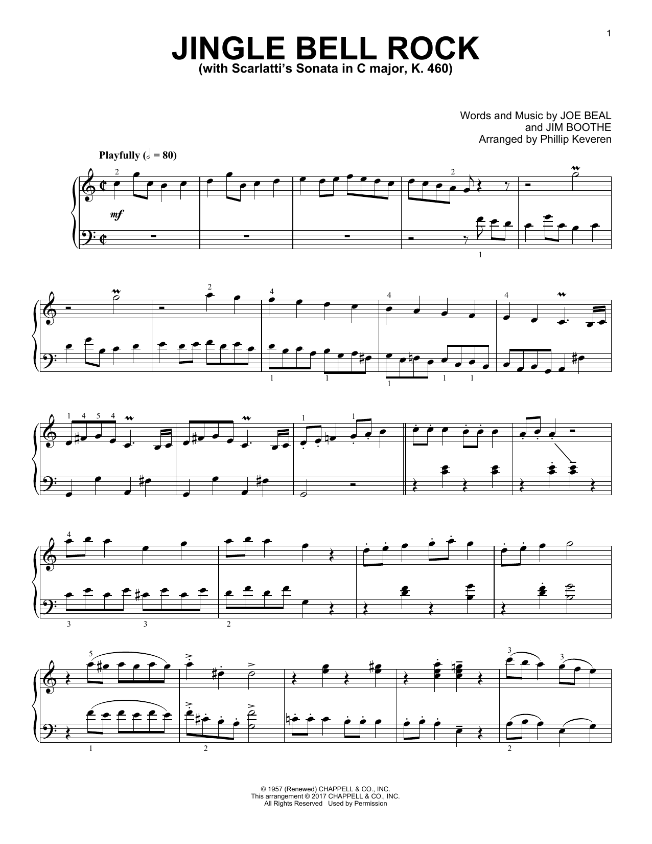 Jim Boothe Jingle Bell Rock [Classical version] (arr. Phillip Keveren) sheet music notes and chords. Download Printable PDF.