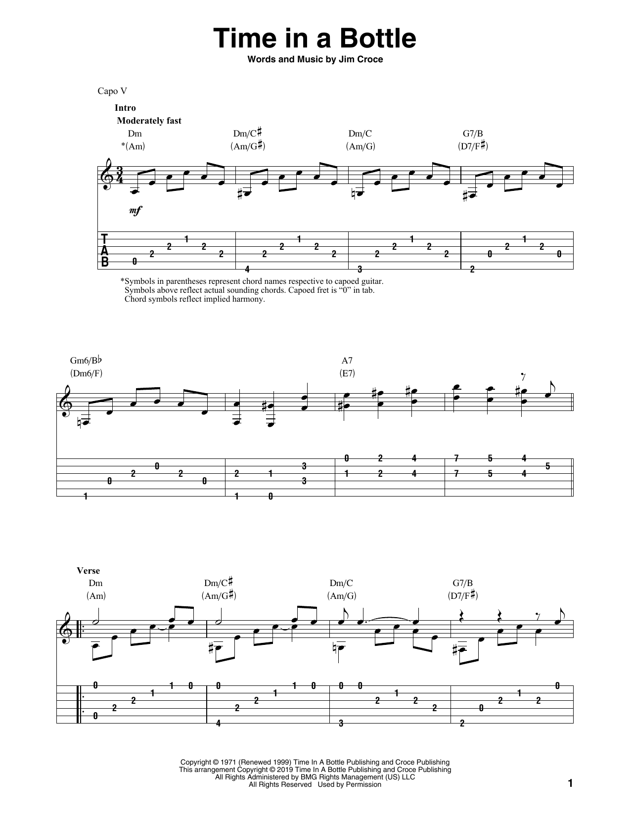 Jim Croce Time In A Bottle (arr. Bill LaFleur) sheet music notes and chords. Download Printable PDF.