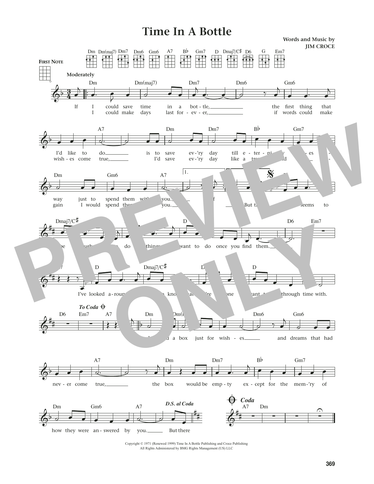 Jim Croce Time In A Bottle (from The Daily Ukulele) (arr. Jim Beloff) sheet music notes and chords. Download Printable PDF.