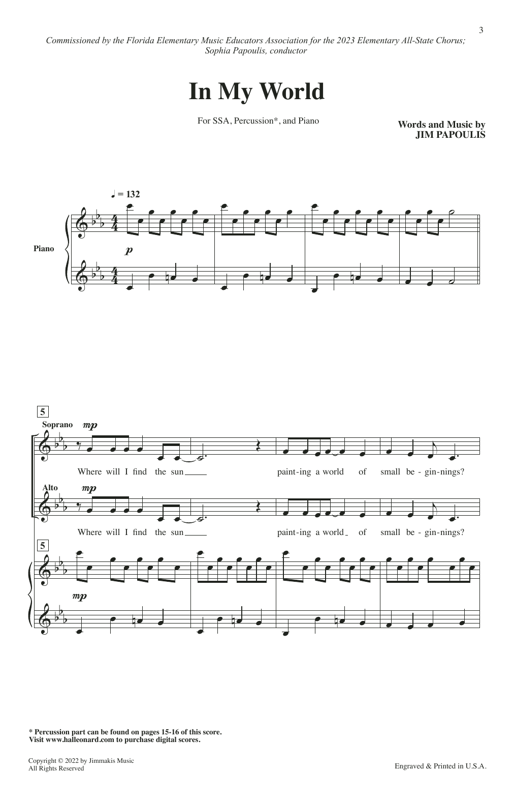 Jim Papoulis In My World sheet music notes and chords. Download Printable PDF.