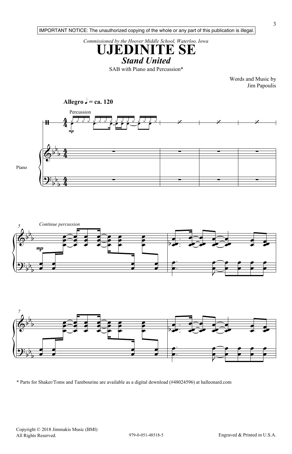 Learn to play Jim Papoulis Ujedinite Se (Stand United) sheet music for SAB Choir in minutes. Price: 3.9900$ Jim Papoulis Ujedinite Se (Stand United) sheet music notes and chords arranged for SAB Choir