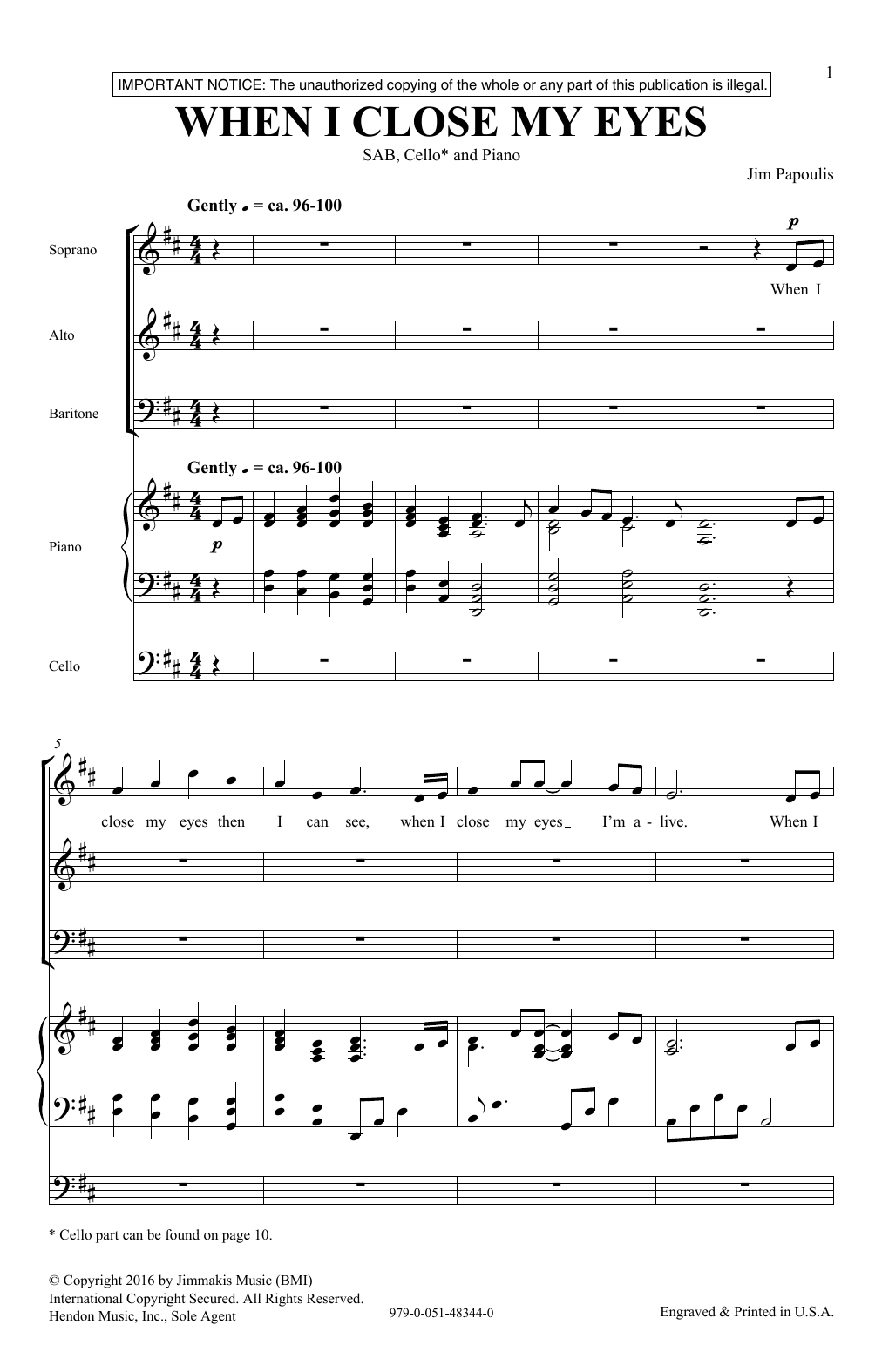 Jim Papoulis When I Close My Eyes sheet music notes and chords. Download Printable PDF.