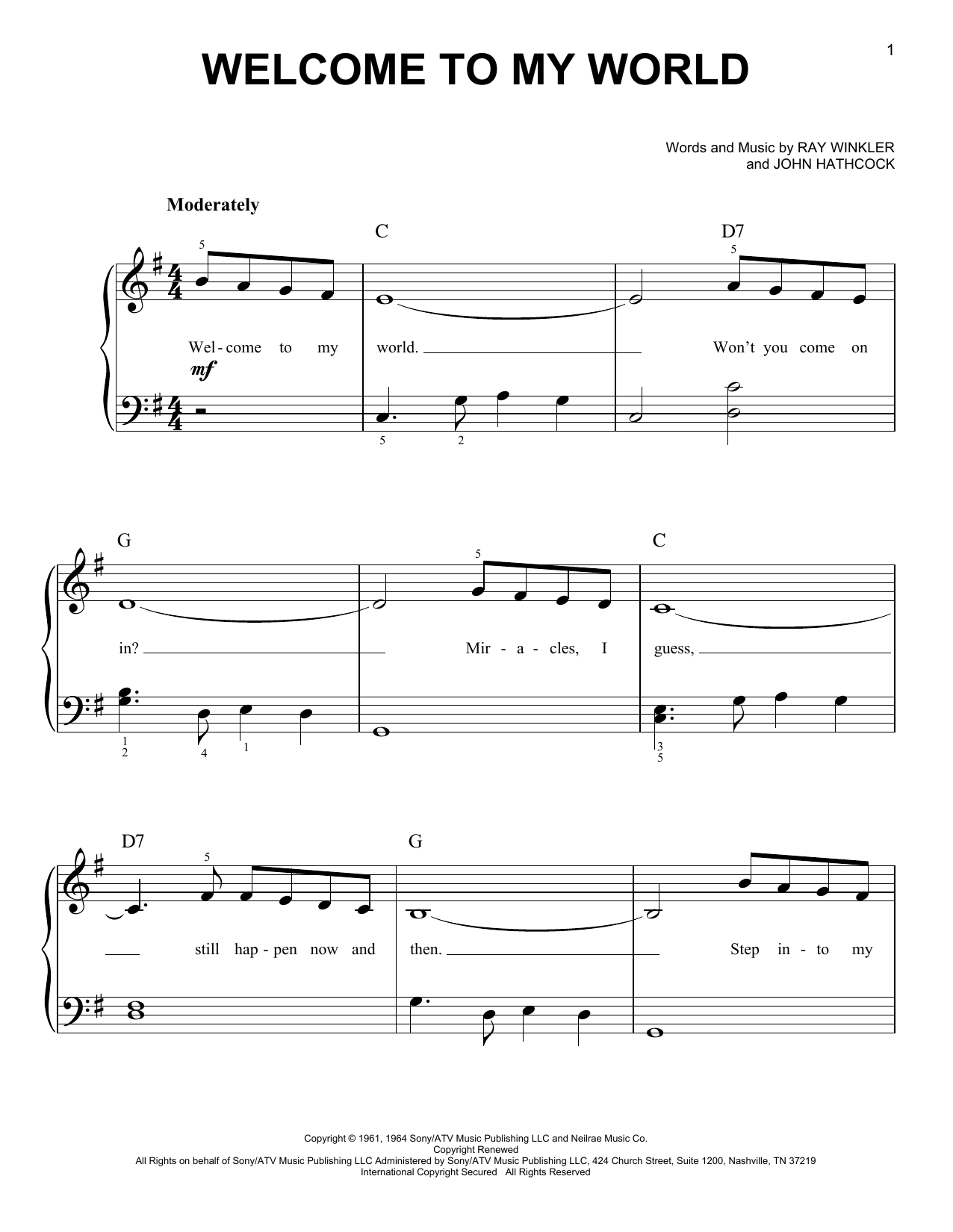 Jim Reeves Welcome To My World sheet music notes and chords. Download Printable PDF.