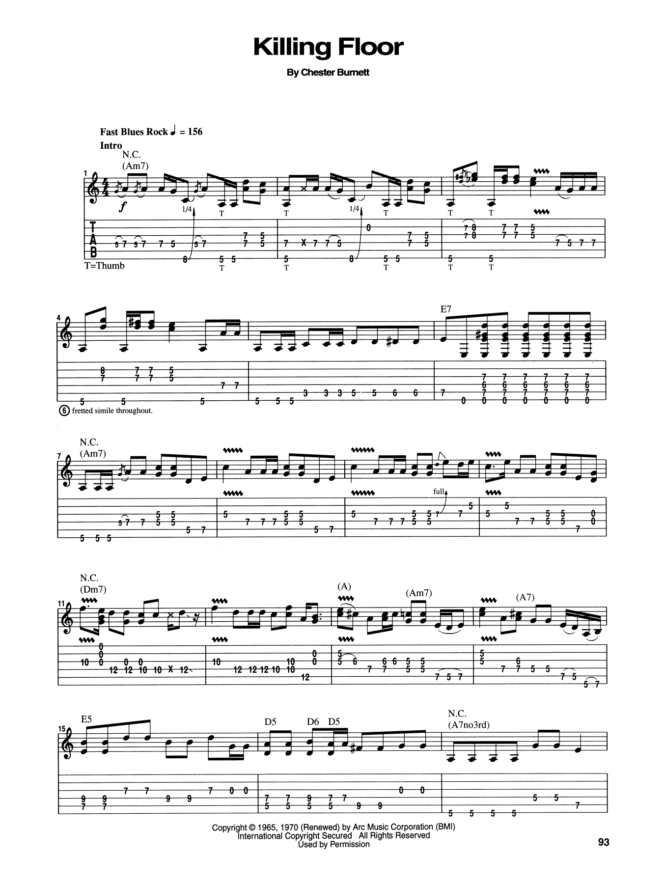 Learn to play Jimi Hendrix Killing Floor sheet music for Guitar Tab in minutes. Price: 7.8900$ Jimi Hendrix Killing Floor sheet music notes and chords arranged for Guitar Tab