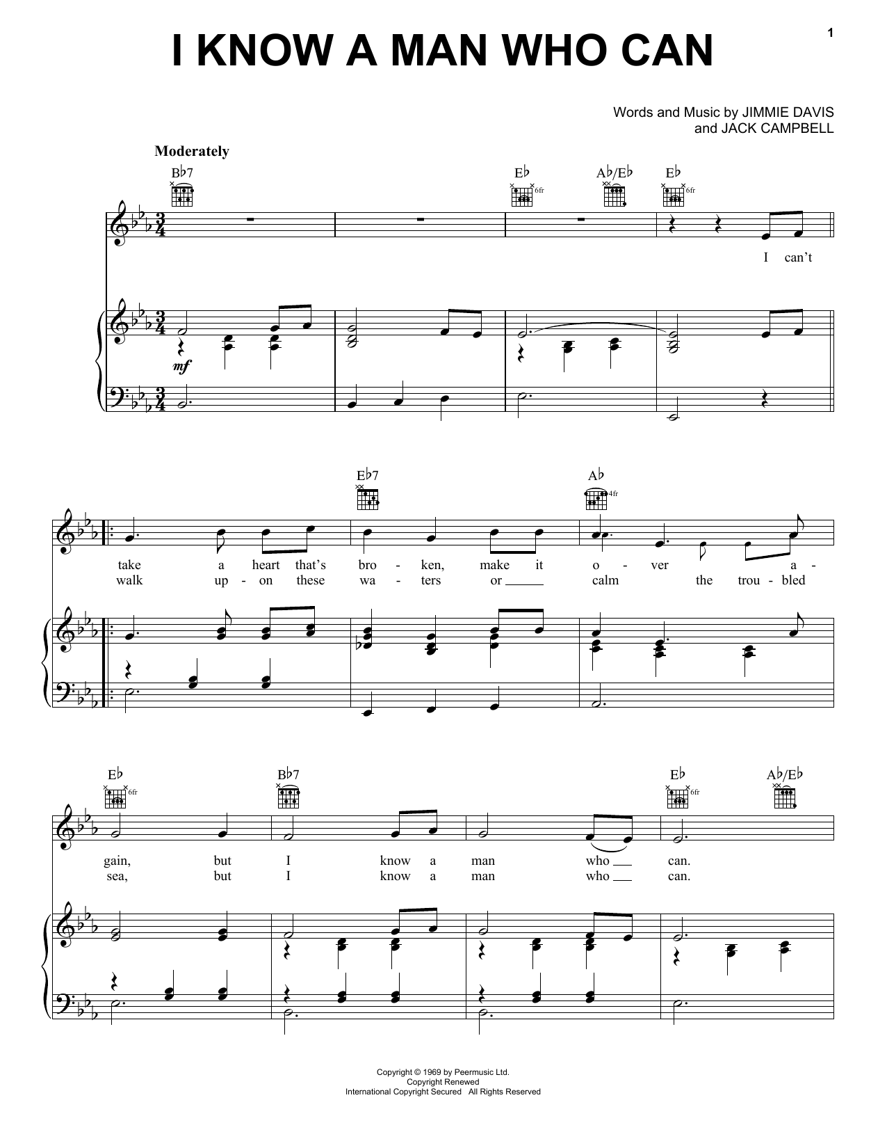 Jimmie Davis I Know A Man Who Can sheet music notes and chords. Download Printable PDF.