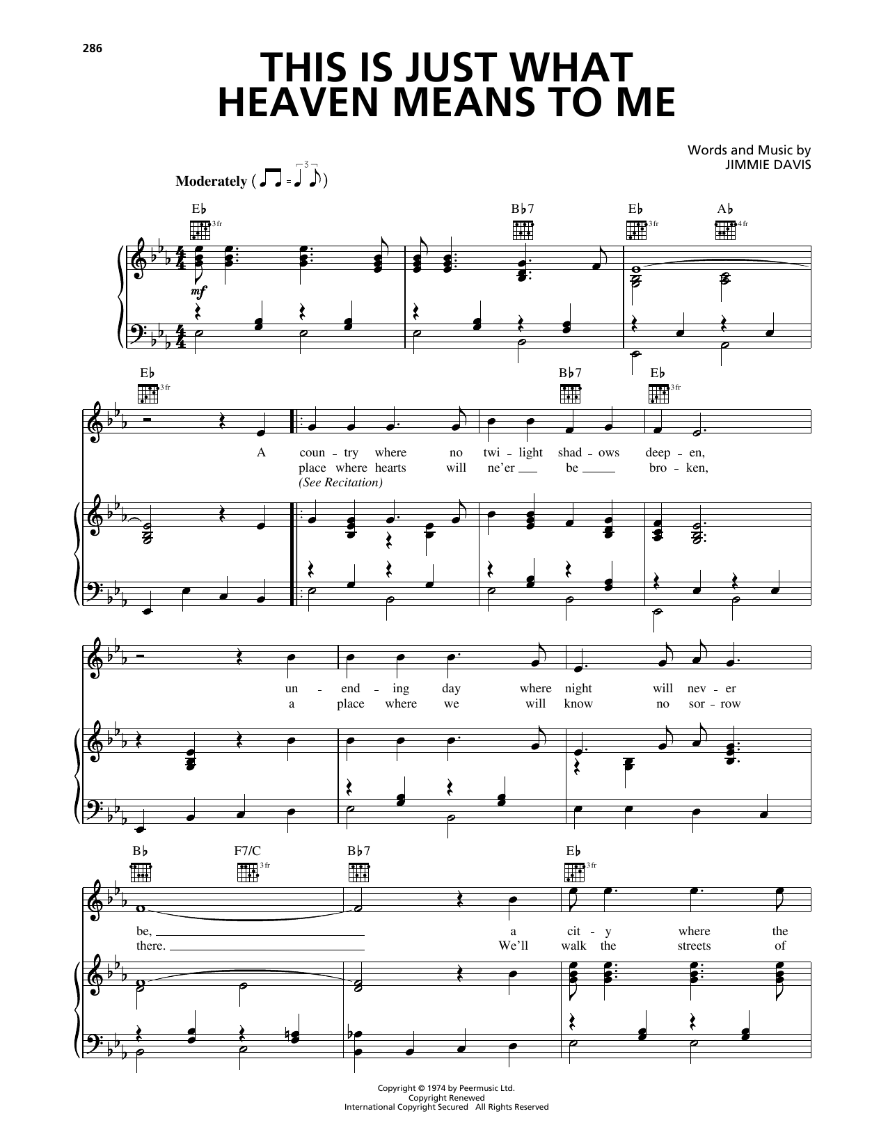 Jimmie Davis This Is Just What Heaven Means To Me sheet music notes and chords. Download Printable PDF.