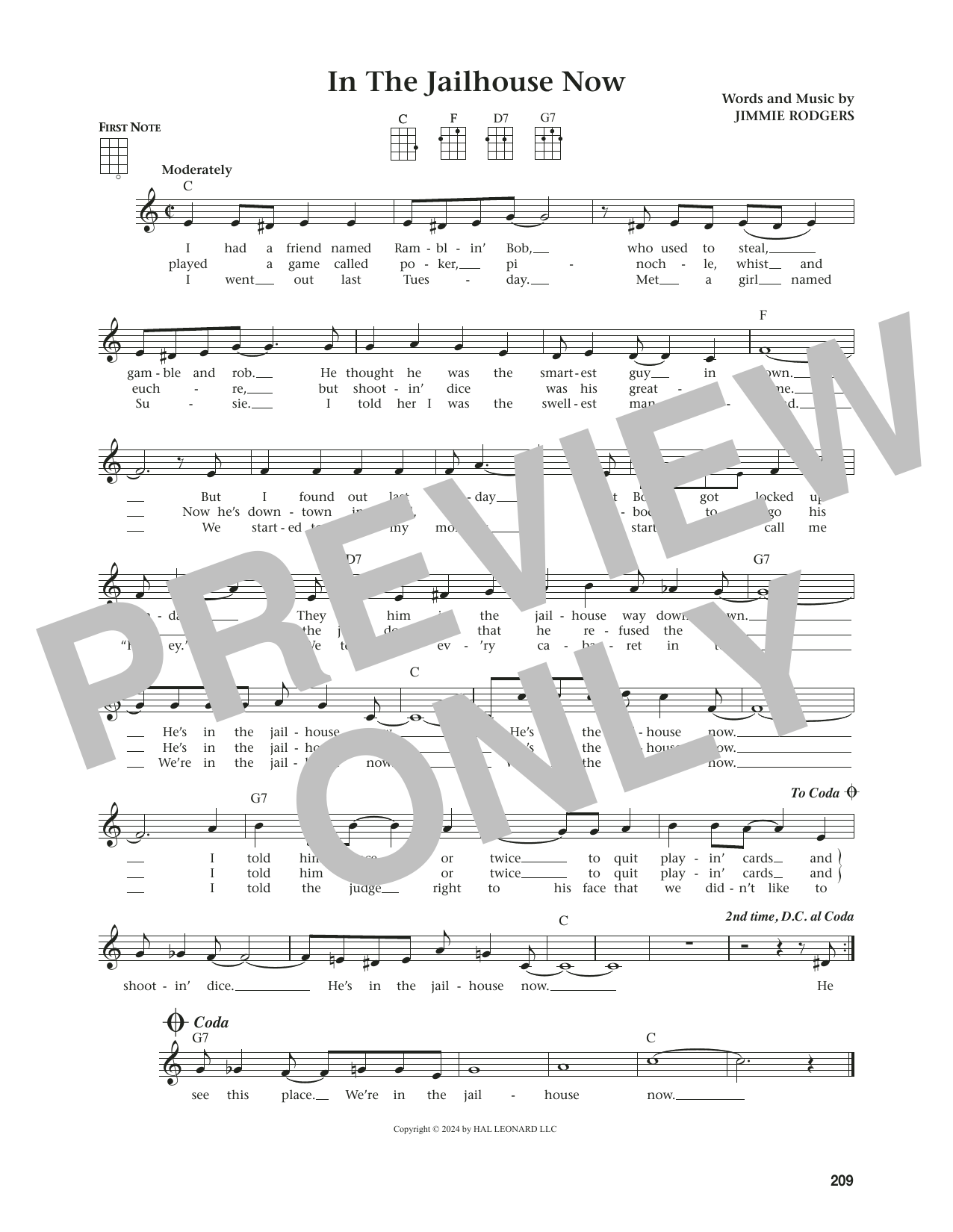 Jimmie Rodgers In The Jailhouse Now (from The Daily Ukulele) (arr. Jim Beloff) sheet music notes and chords. Download Printable PDF.