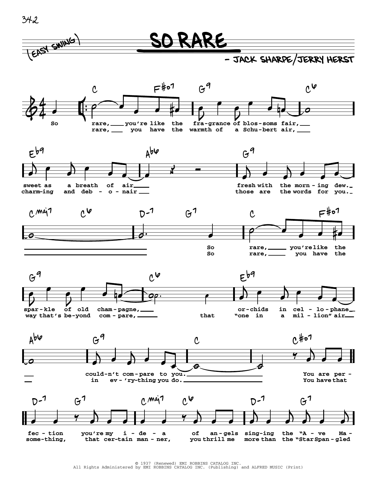 Learn to play Jimmy Dorsey So Rare (High Voice) sheet music for Real Book – Melody, Lyrics & Chords in minutes. Price: 5.9900$ Jimmy Dorsey So Rare (High Voice) sheet music notes and chords arranged for Real Book – Melody, Lyrics & Chords