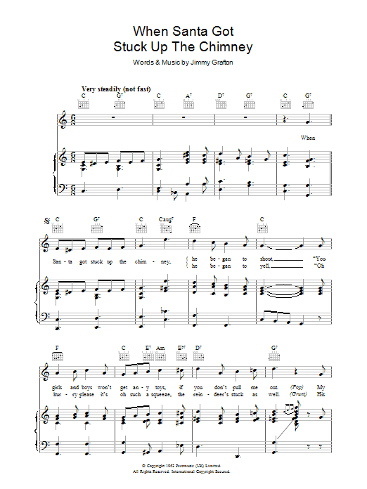 Jimmy Grafton When Santa Got Stuck Up The Chimney sheet music notes and chords. Download Printable PDF.