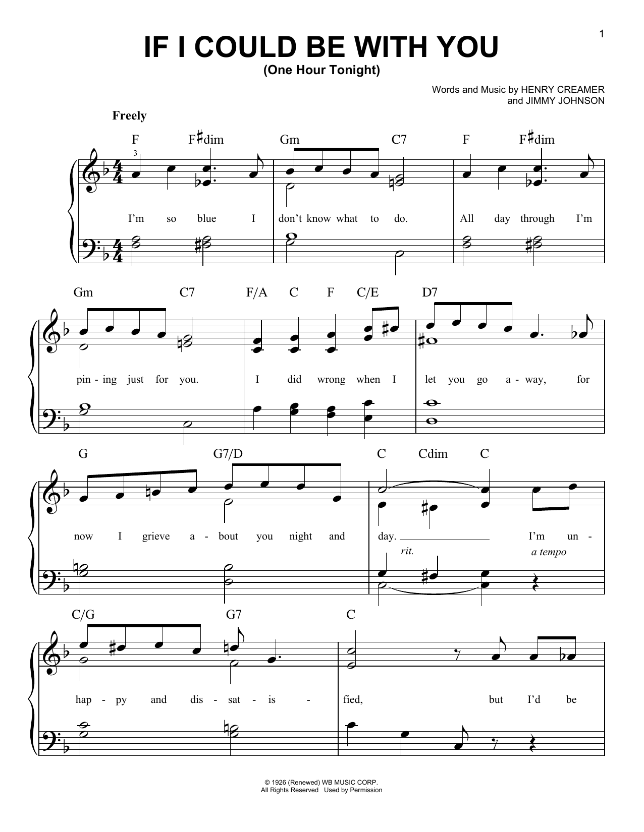Learn to play Jimmy Johnson If I Could Be With You (One Hour Tonight) sheet music for Easy Piano in minutes. Price: 6.9900$ Jimmy Johnson If I Could Be With You (One Hour Tonight) sheet music notes and chords arranged for Easy Piano