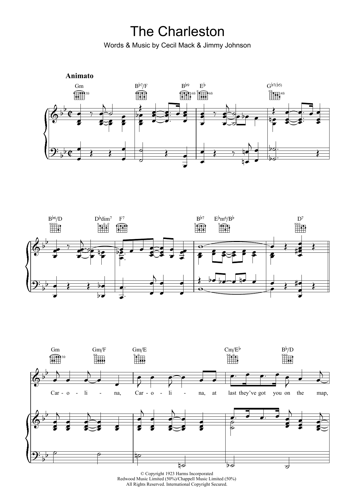 Jimmy Johnson The Charleston sheet music notes and chords. Download Printable PDF.