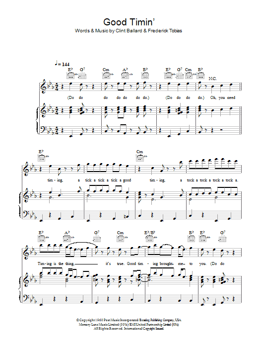 Learn to play Jimmy Jones Good Timin' sheet music for Piano, Vocal & Guitar Chords in minutes. Price: 7.8900$ Jimmy Jones Good Timin' sheet music notes and chords arranged for Piano, Vocal & Guitar Chords