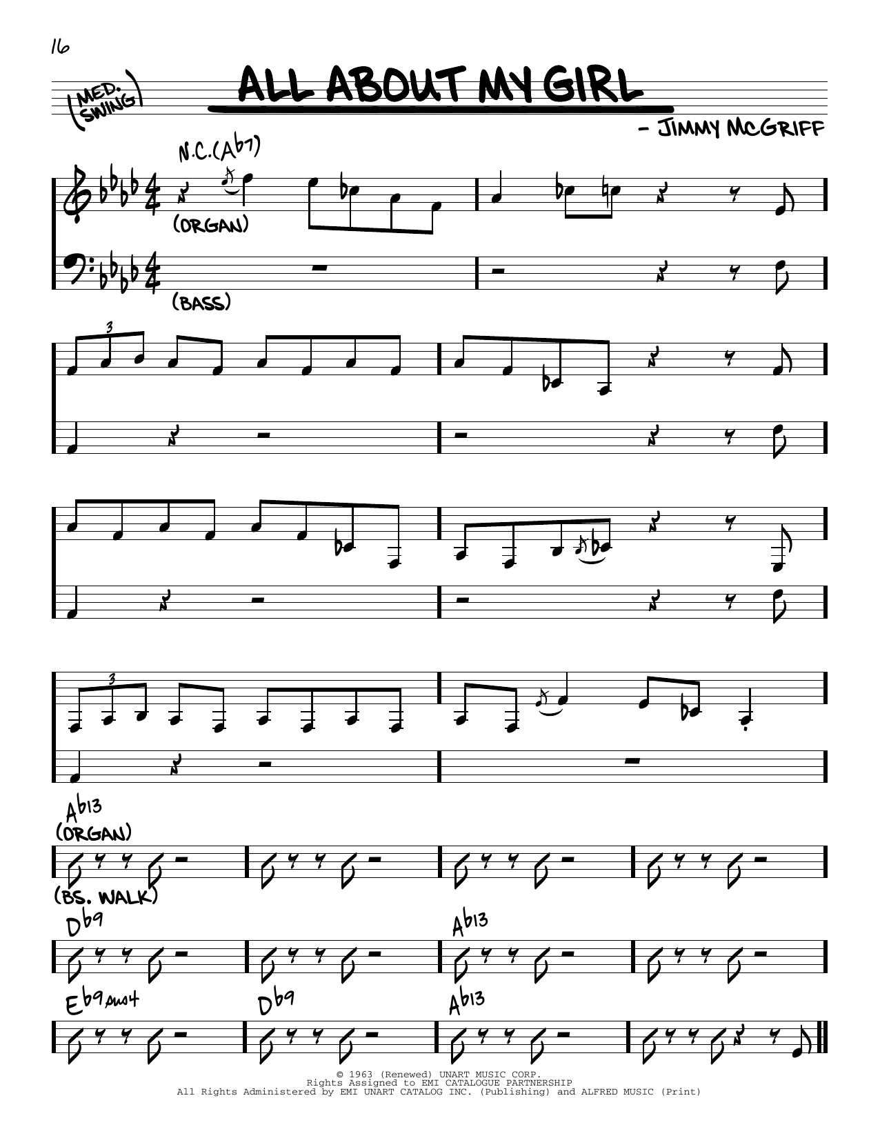 Learn to play Jimmy McGriff All About My Girl sheet music for Real Book – Melody & Chords in minutes. Price: 5.9900$ Jimmy McGriff All About My Girl sheet music notes and chords arranged for Real Book – Melody & Chords