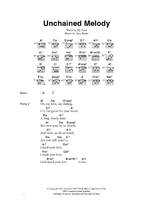 Learn to play Jimmy Young Unchained Melody sheet music for Guitar Chords/Lyrics in minutes. Price: 4.4900$ Jimmy Young Unchained Melody sheet music notes and chords arranged for Guitar Chords/Lyrics