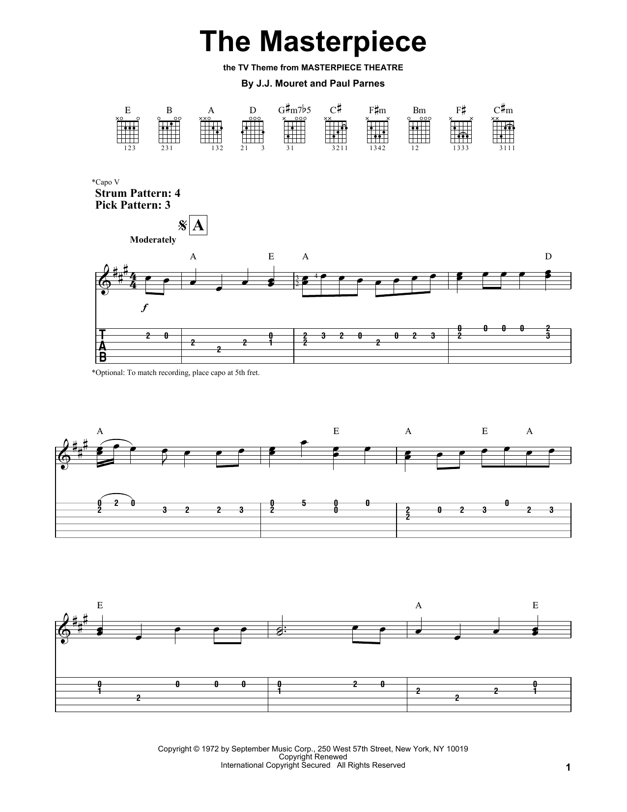 J.J. Mouret The Masterpiece sheet music notes and chords. Download Printable PDF.