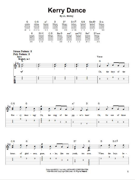 J.L. Molloy Kerry Dance sheet music notes and chords. Download Printable PDF.