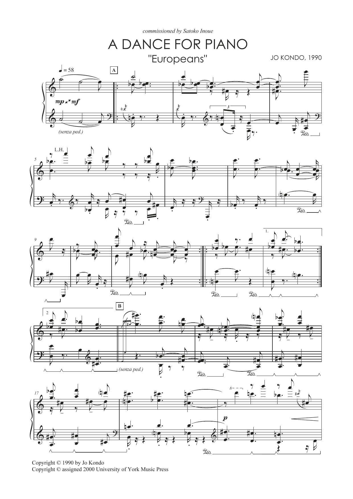 Learn to play Jo Kondo A Dance For Piano, Jo Kondo A Dance For Piano,