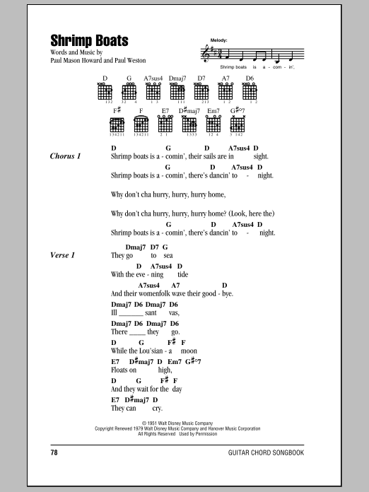 Jo Stafford Shrimp Boats sheet music notes and chords. Download Printable PDF.