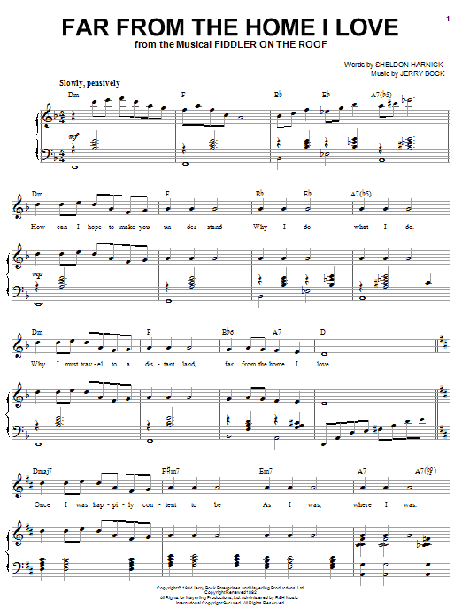 Joan Frey Boytim Far From The Home I Love sheet music notes and chords. Download Printable PDF.