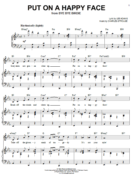 Learn to play Joan Frey Boytim Put On A Happy Face sheet music for Piano & Vocal in minutes. Price: 7.8900$ Joan Frey Boytim Put On A Happy Face sheet music notes and chords arranged for Piano & Vocal