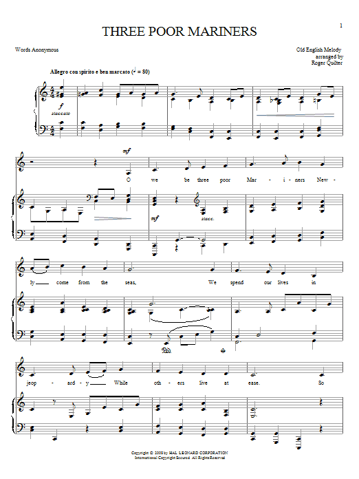 Learn to play Joan Frey Boytim Three Poor Mariners sheet music for Piano & Vocal in minutes. Price: 7.8900$ Joan Frey Boytim Three Poor Mariners sheet music notes and chords arranged for Piano & Vocal
