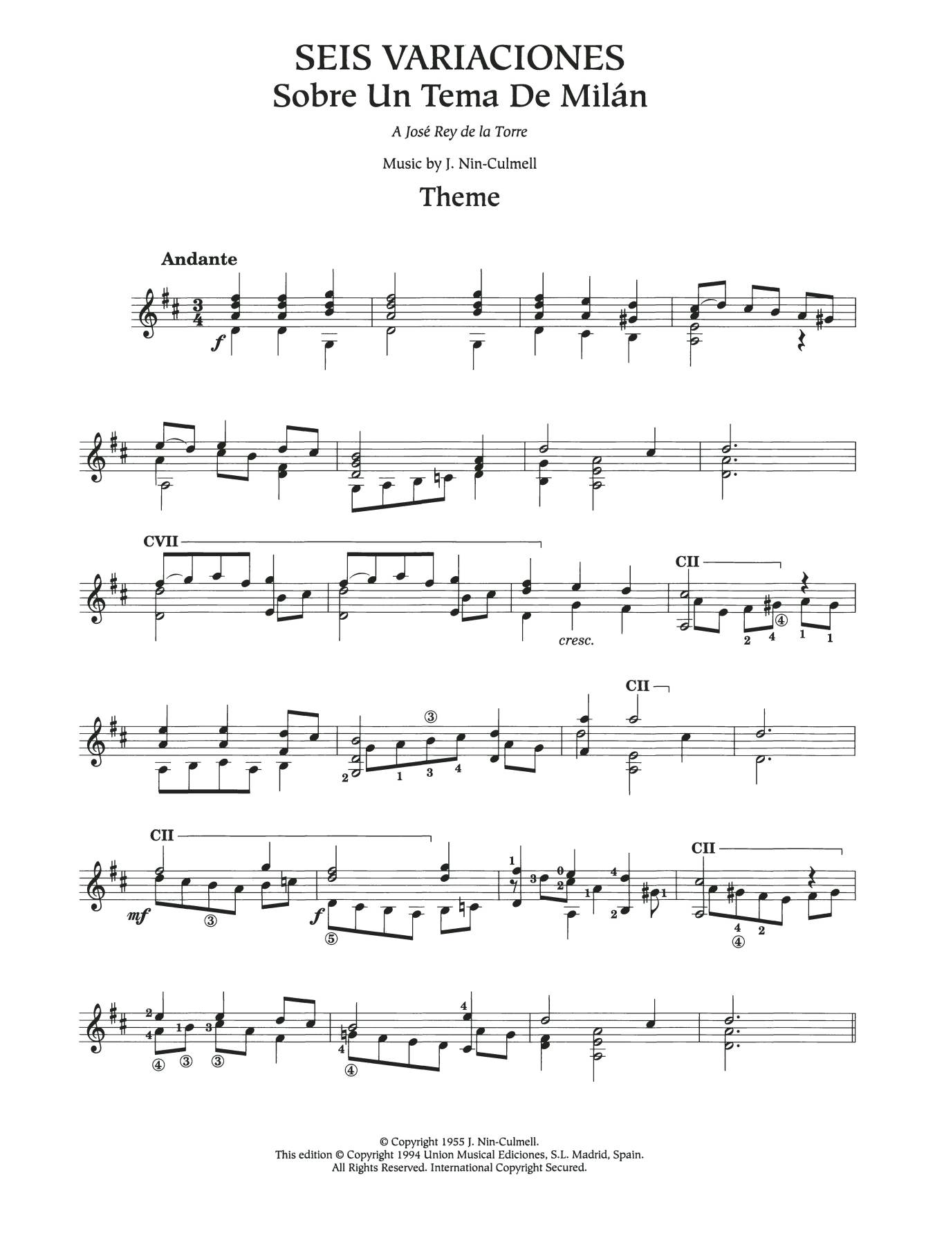 Joaquin Nin-Culmell Seis Variaciones sheet music notes and chords. Download Printable PDF.