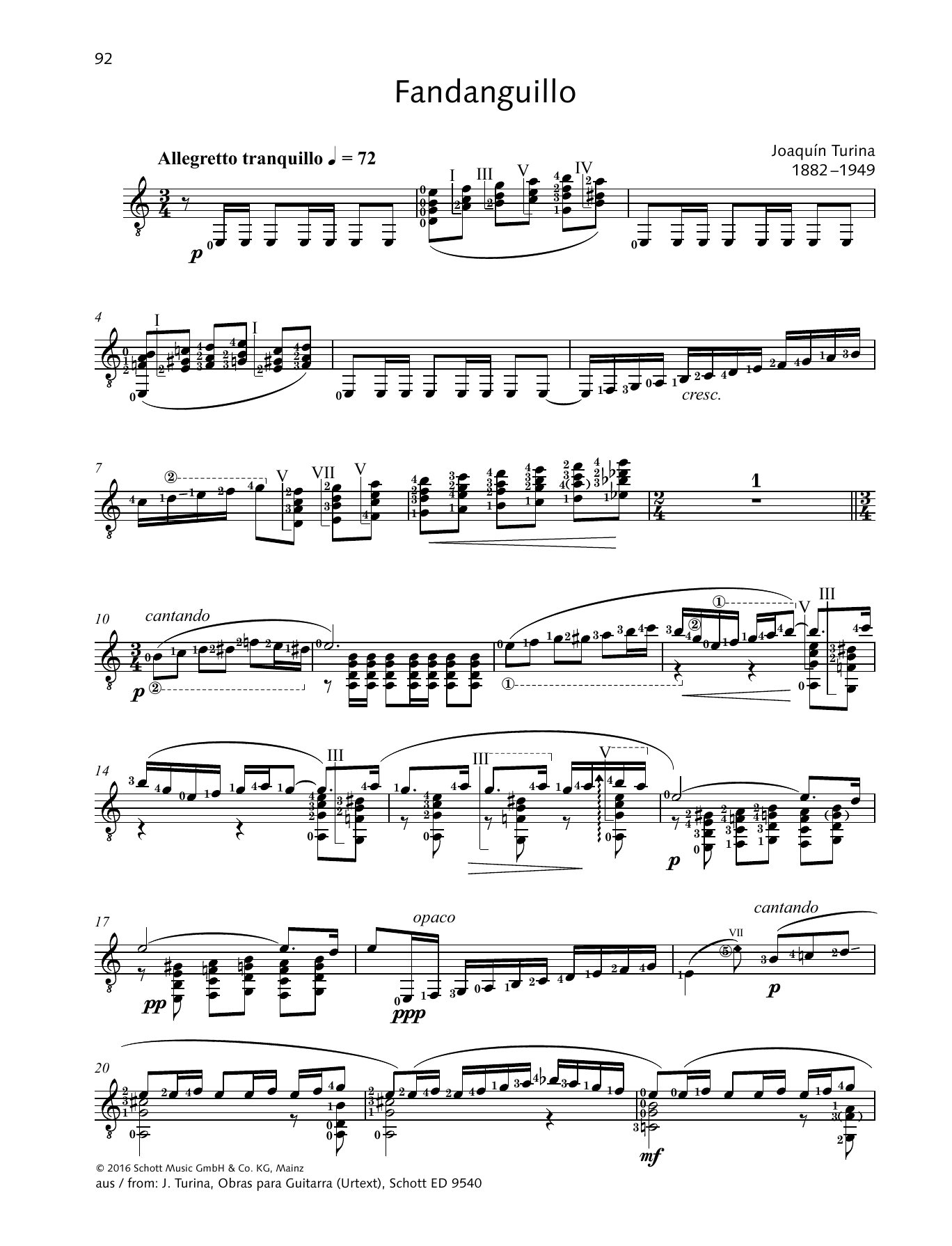 Joaquin Turina Fandanguillo sheet music notes and chords. Download Printable PDF.