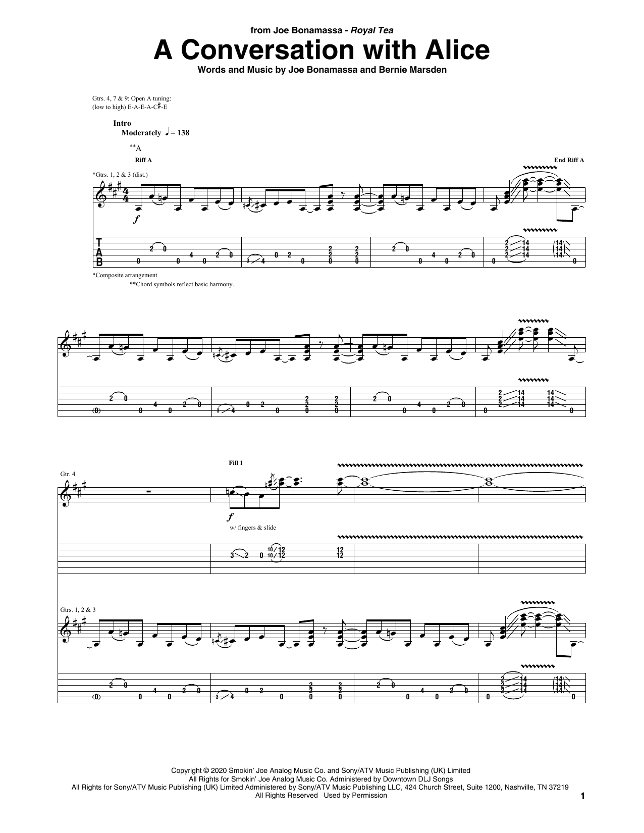 Learn to play Joe Bonamassa A Conversation With Alice sheet music for Guitar Tab in minutes. Price: 7.8900$ Joe Bonamassa A Conversation With Alice sheet music notes and chords arranged for Guitar Tab