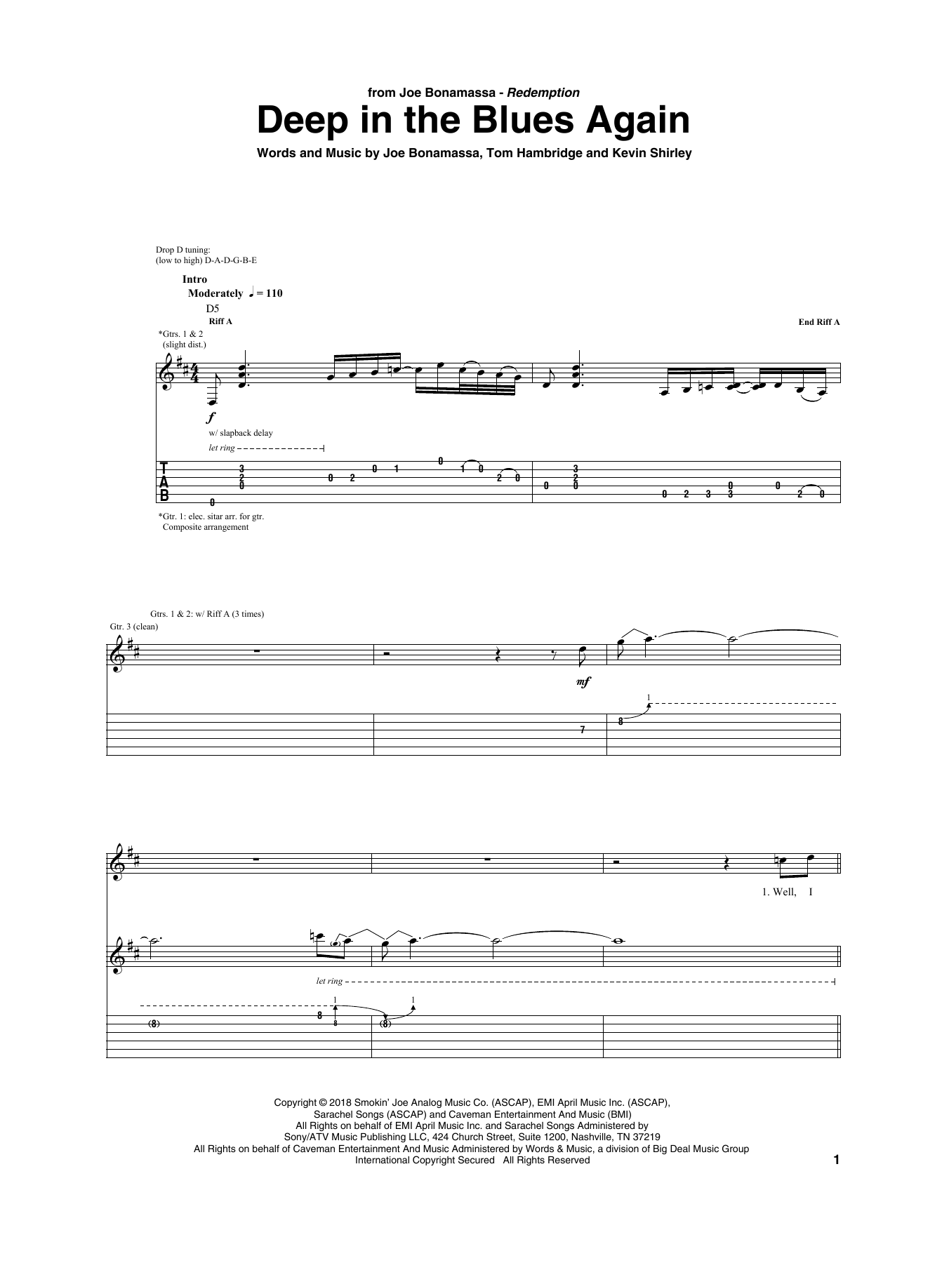 Learn to play Joe Bonamassa Deep In The Blues Again sheet music for Guitar Tab in minutes. Price: 7.8900$ Joe Bonamassa Deep In The Blues Again sheet music notes and chords arranged for Guitar Tab
