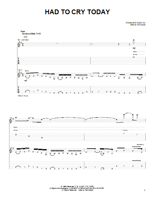 Learn to play Joe Bonamassa Had To Cry Today sheet music for Guitar Tab in minutes. Price: 7.8900$ Joe Bonamassa Had To Cry Today sheet music notes and chords arranged for Guitar Tab
