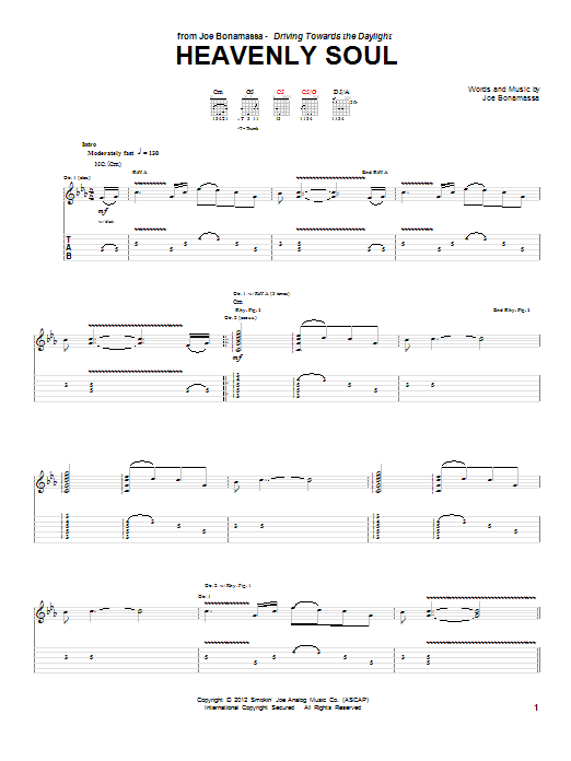 Learn to play Joe Bonamassa Heavenly Soul sheet music for Guitar Tab in minutes. Price: 7.8900$ Joe Bonamassa Heavenly Soul sheet music notes and chords arranged for Guitar Tab