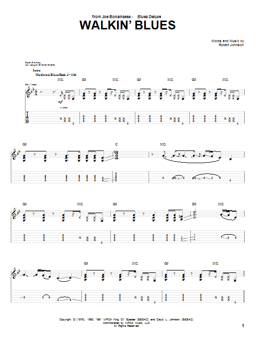 Learn to play Joe Bonamassa Walkin' Blues sheet music for Guitar Tab in minutes. Price: 7.8900$ Joe Bonamassa Walkin' Blues sheet music notes and chords arranged for Guitar Tab