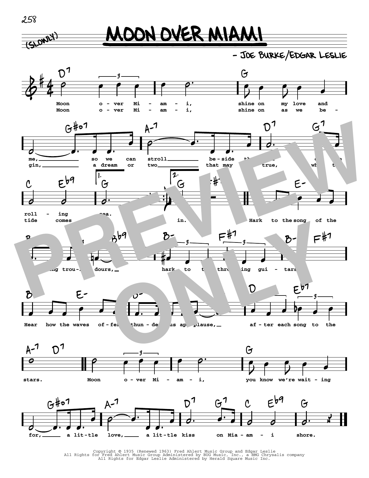 Learn to play Joe Burke Moon Over Miami (High Voice) sheet music for Real Book – Melody, Lyrics & Chords in minutes. Price: 5.9900$ Joe Burke Moon Over Miami (High Voice) sheet music notes and chords arranged for Real Book – Melody, Lyrics & Chords