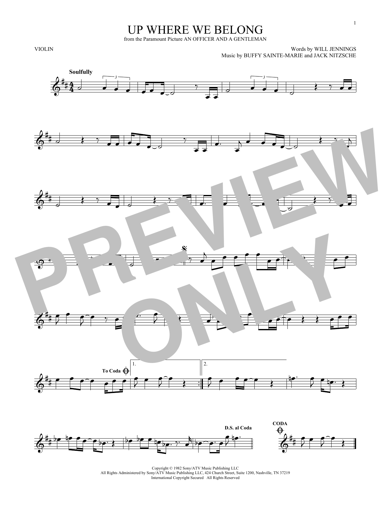 Joe Cocker & Jennifer Warnes Up Where We Belong sheet music notes and chords. Download Printable PDF.