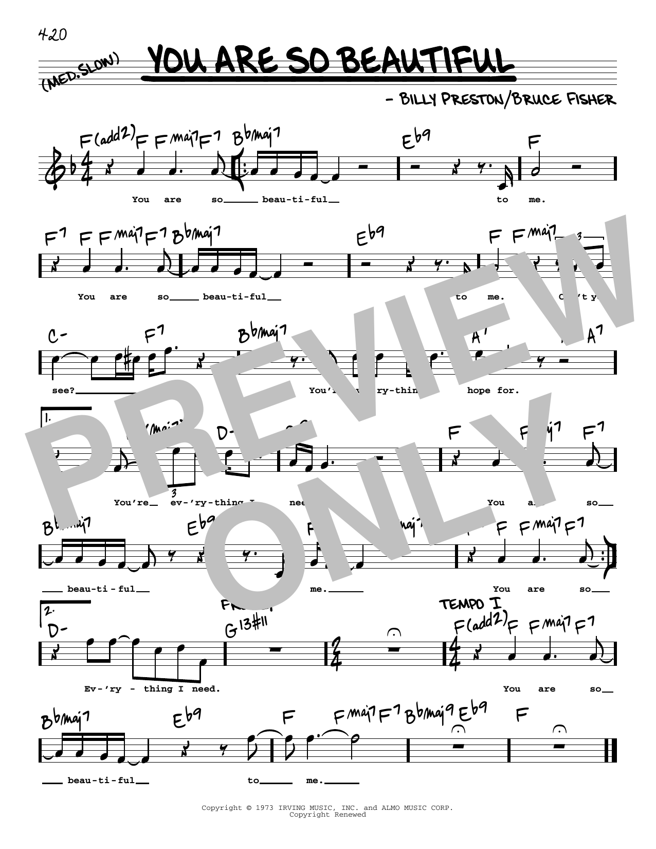Learn to play Joe Cocker You Are So Beautiful (High Voice) sheet music for Real Book – Melody, Lyrics & Chords in minutes. Price: 5.9900$ Joe Cocker You Are So Beautiful (High Voice) sheet music notes and chords arranged for Real Book – Melody, Lyrics & Chords