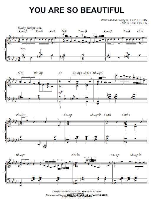 Joe Cocker You Are So Beautiful [Jazz version] (arr. Brent Edstrom) sheet music notes and chords. Download Printable PDF.