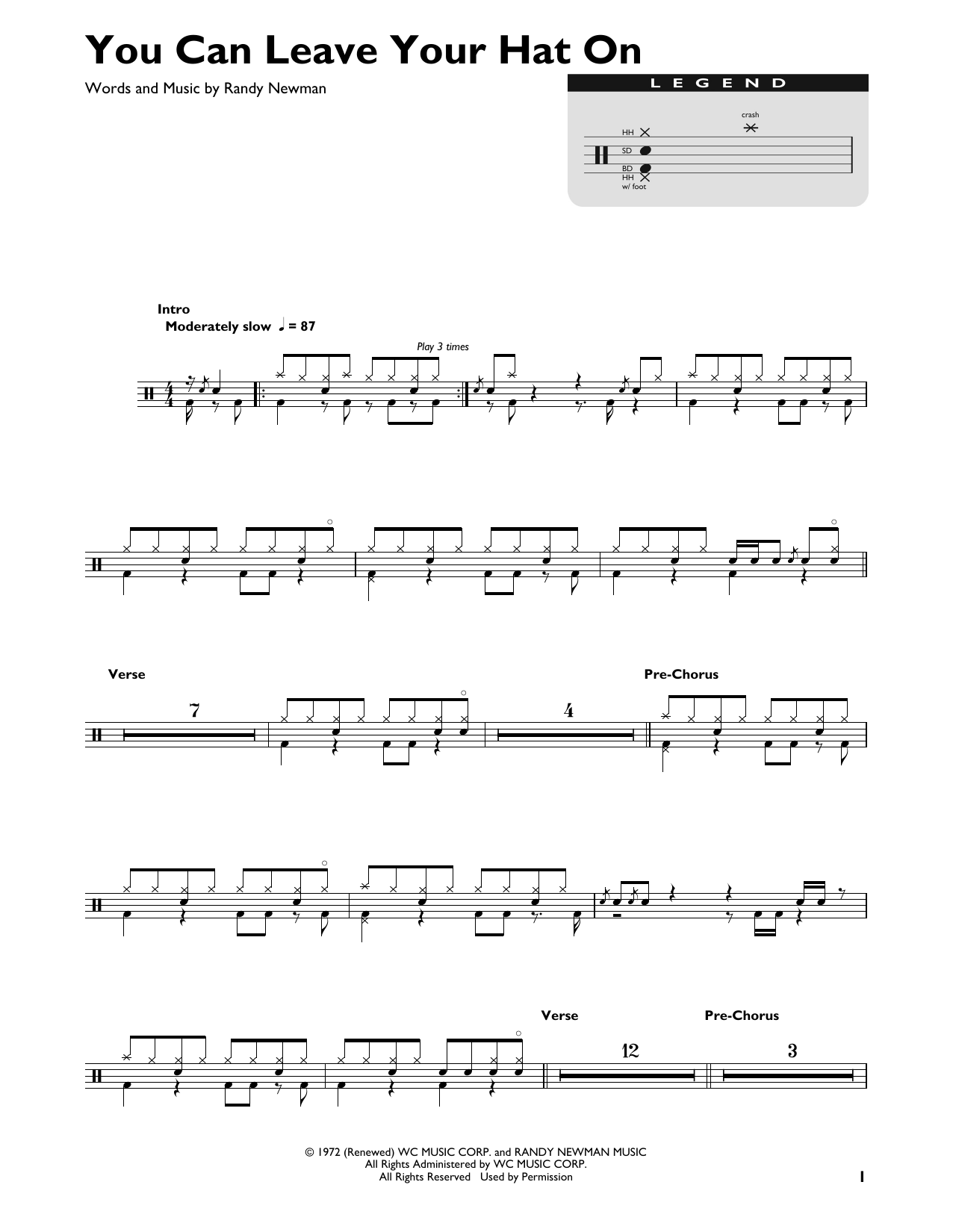 Joe Cocker You Can Leave Your Hat On sheet music notes and chords. Download Printable PDF.