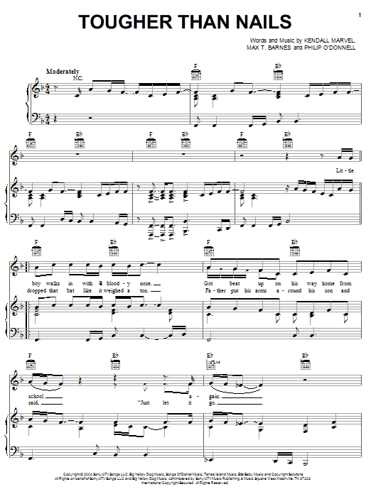 Learn to play Joe Diffie Tougher Than Nails sheet music for Piano, Vocal & Guitar Chords (Right-Hand Melody) in minutes. Price: 7.8900$ Joe Diffie Tougher Than Nails sheet music notes and chords arranged for Piano, Vocal & Guitar Chords (Right-Hand Melody)