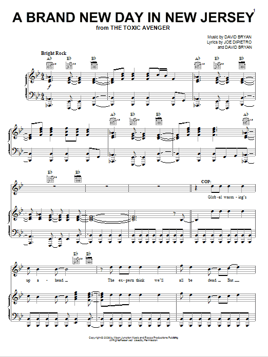 Learn to play Joe DiPietro A Brand New Day In New Jersey sheet music for Piano, Vocal & Guitar Chords (Right-Hand Melody) in minutes. Price: 7.8900$ Joe DiPietro A Brand New Day In New Jersey sheet music notes and chords arranged for Piano, Vocal & Guitar Chords (Right-Hand Melody)