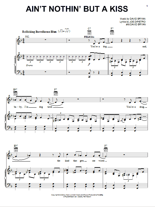 Joe DiPietro Ain't Nothin' But A Kiss sheet music notes and chords. Download Printable PDF.