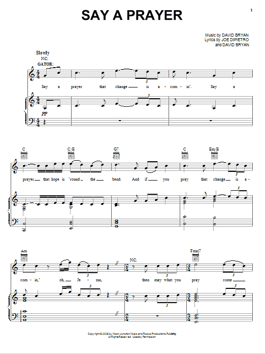 Learn to play Joe DiPietro Say A Prayer sheet music for Piano, Vocal & Guitar Chords (Right-Hand Melody) in minutes. Price: 7.8900$ Joe DiPietro Say A Prayer sheet music notes and chords arranged for Piano, Vocal & Guitar Chords (Right-Hand Melody)